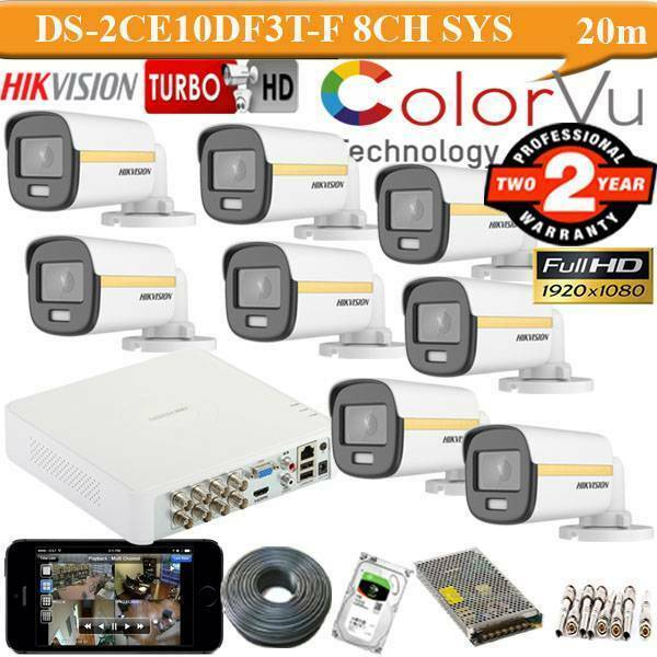 High Quality WDR DS-2CE10DF3T-F 8Ch 1 DS-2ce10df3t-f 2mp colorvu 8 camera systrm