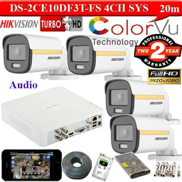Best Full Colour Audio DS-2CE10DF3T-FS 4 Camera 1 DS-2CE10DF3T-FS hikvision 2mp colorvu camera with audio