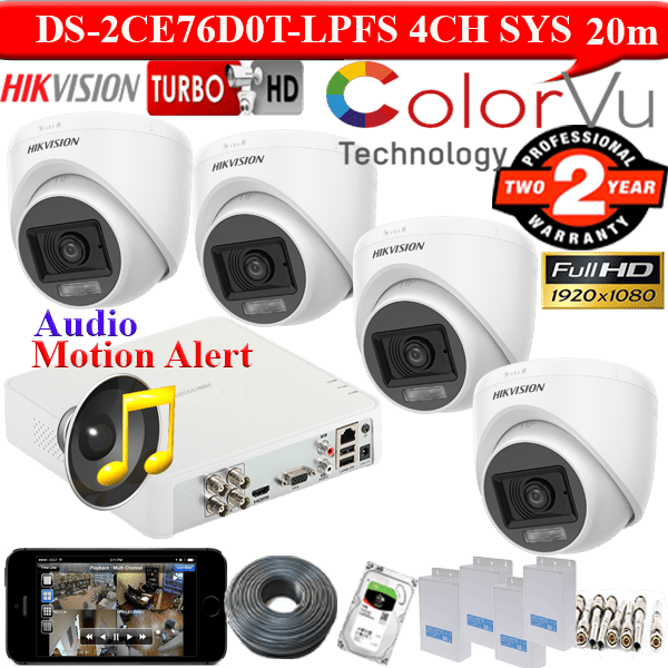 DS-2CE76DF0T-LPFS 4 dual light audio Cameras package 1 DS-2CE76DF0T-LPFS 4 dual light audio Cameras package