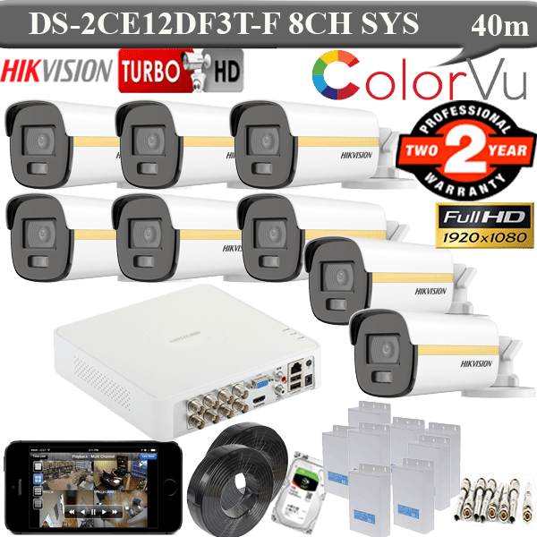 Hikvision 2MP colorvu 40 meter Gold 8 camera 1TB HDD package 1 Hikvision 2MP colorvu 40 meter Gold 8 camera 1TB HDD package