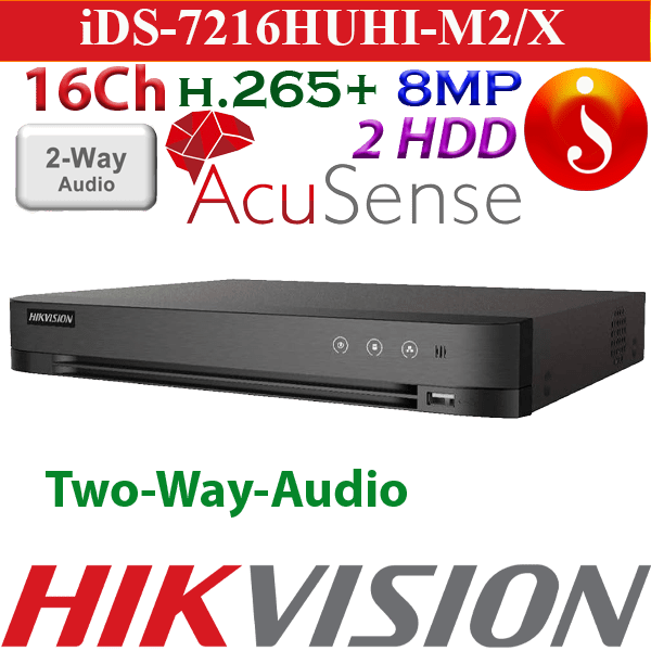Hikvision Facial Recognition Voice 8MP 4K 16 Ch 2HDD DVR iDS-7216HUHI-M2/X 1 Hikvision Facial Recognition Voice 8MP 4K 16 Ch 2HDD DVR iDS-7216HUHI-M2/X