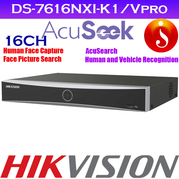 Acuseek 16 channel Hikvision NVR Face picture comparison nvr DS-7616NXI-K1/VPro 1 Acuseek 16 channel Hikvision NVR Face picture comparison nvr DS-7616NXI-K1/VPro
