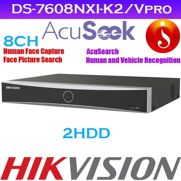 Hikvision human face capture acuseek 2HDD 8ch NVR DS-7608NXI-K2/Vpro 1 Hikvision human face capture acuseek 2HDD 8ch NVR DS-7608NXI-K2/Vpro