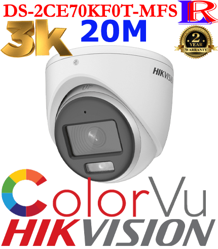 Hikvision 3k colorvu dome with audio DS-2CE70KF0T-MFS Hikvision 3k colorvu dome with audio DS-2CE70KF0T-MFS