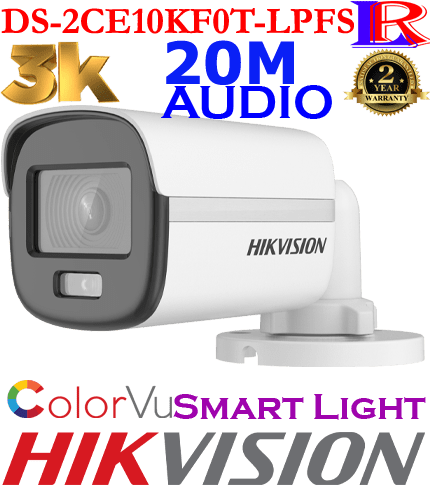DS-2CE10KF0T-LPFS Hikvision 5MP-3K colorvu Audio Dual-Light camera DS-2CE10KF0T-LPFS