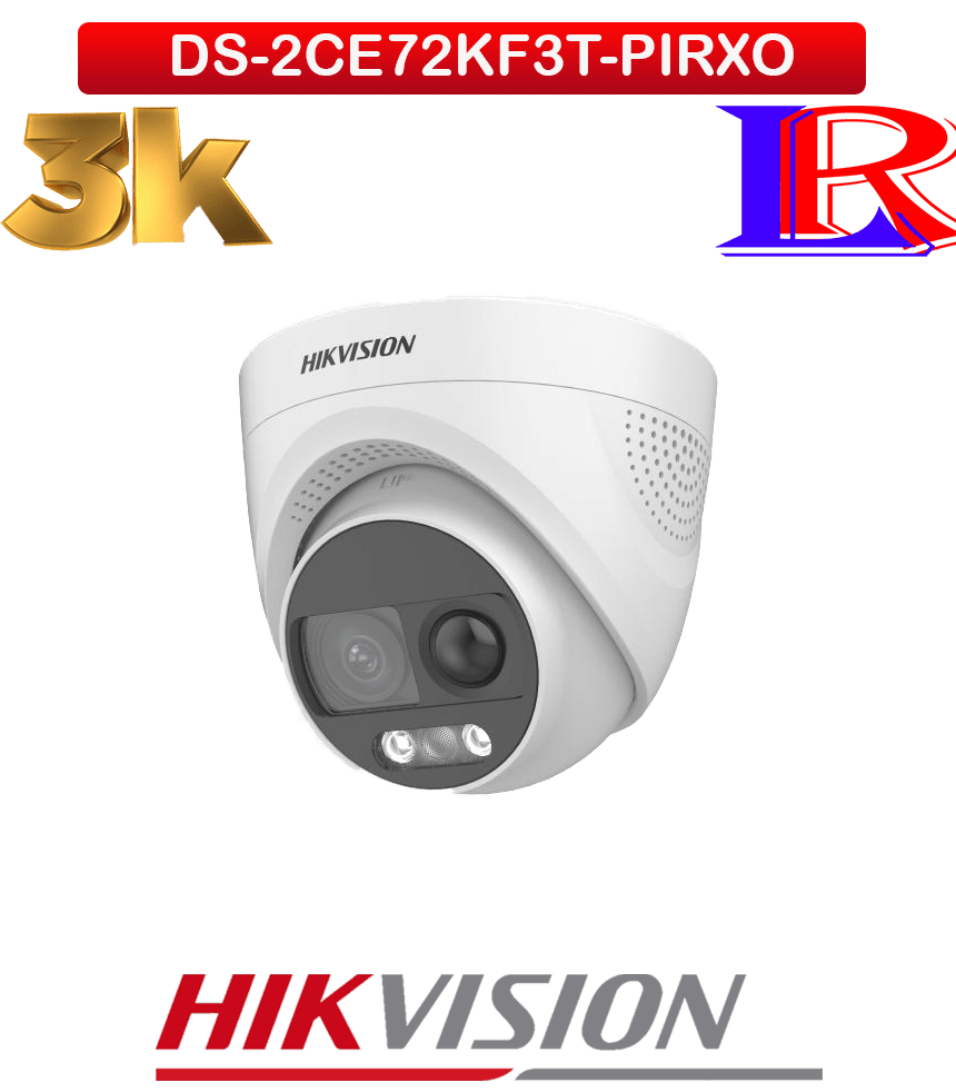 Hikvision 3K ColorVu PIR Siren Turret Camera DS-2CE72KF3T-PIRXO Hikvision 3K ColorVu PIR Siren Turret Camera DS-2CE72KF3T-PIRXO