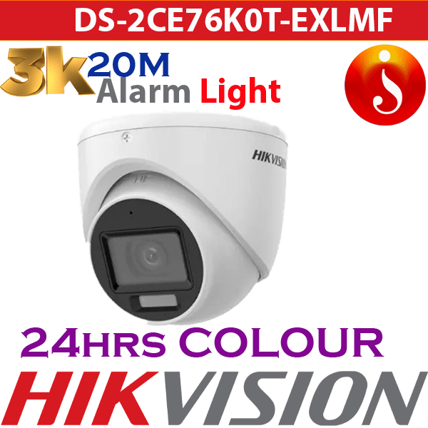 Hikvision 3K Smart Hybrid Light Turret Camera DS-2CE76K0T-EXLMF 1 Hikvision 3K Smart Hybrid Light Turret Camera DS-2CE76K0T-EXLMF