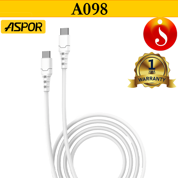 100W Type C to Type C Pd Fast Charging Cable Aspor A098 1 100W Type C to Type C Pd Fast Charging Cable Aspor A098