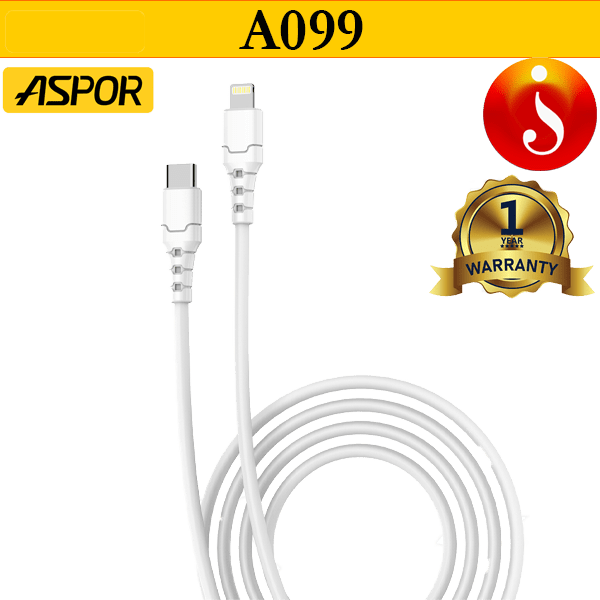 Aspor A099 Type-C to Lightning PD Fast Charging Cable 1 Aspor A099 Type-C to Lightning PD Fast Charging Cable