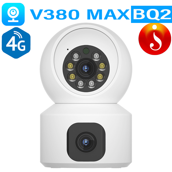 Double lens 4G indoor PTZ 4mp Dual View Camera V380 Max BQ2 1 Double lens 4G indoor PTZ 4mp Dual View Camera V380 Max BQ2