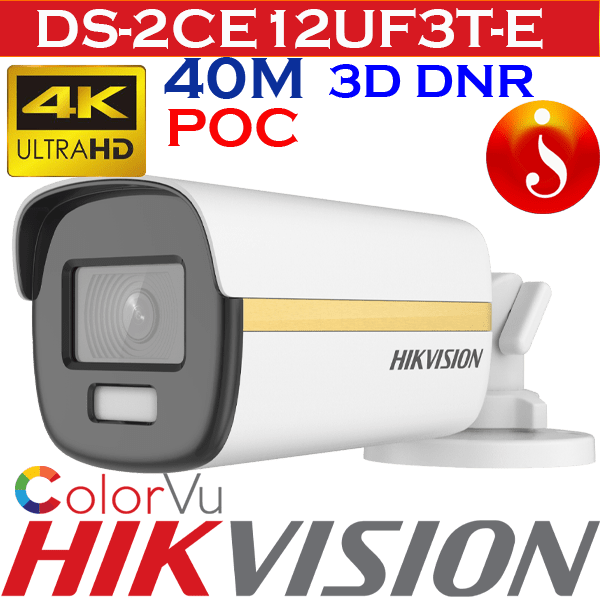 Hikvision 8 MP 4K 40 M ColorVu PoC Camera DS-2CE12UF3T-E 1 Hikvision 8 MP 4K 40 M ColorVu PoC Camera DS-2CE12UF3T-E